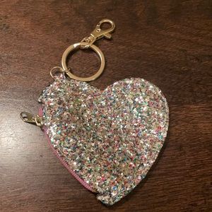 Heart shaped keychain with zipper